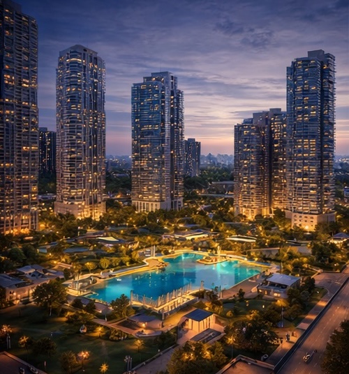 Architectural visualisation of a residential development